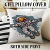 Space Themed Astronaut Kids Nursery Room Rug, Cute Rug Gift For Kids, Baby Room Gift, Kids Room Decor with pillow case gift