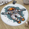 Round Space Themed Astronaut Kids Nursery Room Rug, Cute Rug Gift For Kids, Baby Room Gift, Kids Room Decor with pillow case gift