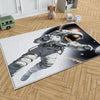 Round Space Themed Astronaut Kids Nursery Room Rug, Cute Rug Gift For Kids, Baby Room Gift, Kids Room Decor with pillow case gift
