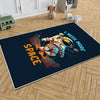 Dark Blue Space Man Themed Astronaut Kids Nursery Room Rug, Cute Rug Gift For Kids, Baby Room Gift, Kids Room Decor with pillow case gift
