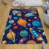 Round Space Planets Kids Nursery Room Rug, Cute Washable Non-Slip Rug Gift For Kids, Baby Room Gift, Kids Room Decor with pillow case gift