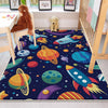 Round Space Planets Kids Nursery Room Rug, Cute Washable Non-Slip Rug Gift For Kids, Baby Room Gift, Kids Room Decor with pillow case gift