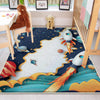 Round Galaxy Space Planets Kids Nursery Room Rug, Washable Non-Slip Rug Gift For Kids, Baby Room Gift, Kids Room Decor with pillow case gift