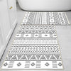 Black White Aztec Boho Bathroom Rug Non Slip Quick Dry Bath Mat - Tribal Bohemian Geometric Floral Toilet Mat, Soft Washable Modern Decor