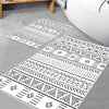 Black White Aztec Boho Bathroom Rug Non Slip Quick Dry Bath Mat - Tribal Bohemian Geometric Floral Toilet Mat, Soft Washable Modern Decor