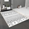 Black White Aztec Boho Bathroom Rug Non Slip Quick Dry Bath Mat - Tribal Bohemian Geometric Floral Toilet Mat, Soft Washable Modern Decor
