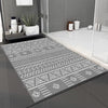 Gray White Aztec Boho Bathroom Rug Non Slip Quick Dry Bath Mat - Tribal Bohemian Geometric Floral Toilet Mat, Soft Washable Modern Decor