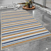 Brown Navy Blue Lines Bathroom Rug Non Slip Quick Dry Bath Mat - Geometric Toilet Mat, Soft Washable Modern Decor