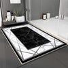 Black White Marble Design Bathroom Rug Non Slip Quick Dry Bath Mat - Geometric Toilet Mat, Soft Washable Modern Decor