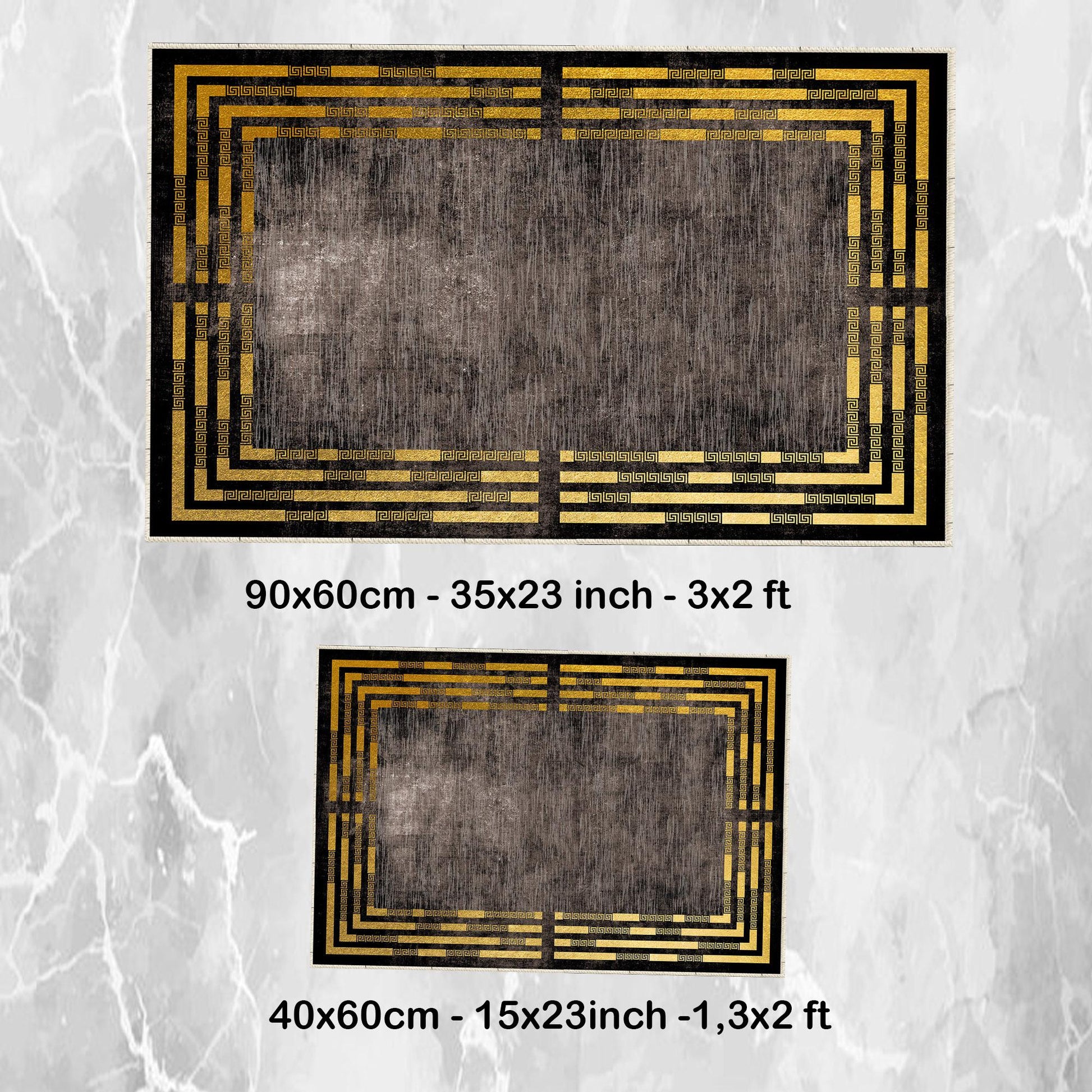 Brown Golden Lines Bathroom Rug Non Slip Quick Dry Bath Mat - Geometric Toilet Mat, Soft Washable Modern Decor