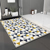 Yellow Gray Navu Blue Triangles Bathroom Rug Non Slip Quick Dry Bath Mat - Geometric Toilet Mat, Soft Washable Modern Decor