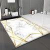 Golden Lines Marble Bathroom Rug Non Slip Quick Dry Bath Mat Geometric Washable Soft Modern Toilet Mat with Border Lines