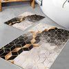 Golden Black Gray Cubes Marble Bathroom Rug Non Slip Quick Dry Bath Mat Geometric Washable Soft Modern Toilet Mat