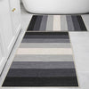 Gray Cream Black Border Bathroom Rug Non Slip Quick Dry Bath Mat Geometric Washable Soft Modern Toilet Mat