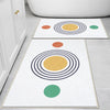 Orange Yellow Black Geometric Minimal Bathroom Rug, Non Slip Quick Dry Bath Mat, Washable Soft Modern Toilet Mat