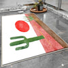 Sunset Western Cactus Bathroom Rug, Non Slip Quick Dry Bath Mat, Washable Soft Modern Toilet Mat