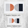 White Black Orange Minimal Geometric Bathroom Rug, Non Slip Quick Dry Bath Mat, Washable Soft Modern Toilet Mat