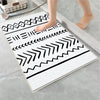 Black White Aztec Tribal Boho Geometric Bathroom Rug, Non Slip Quick Dry Bath Mat, Washable Soft Modern Toilet Mat