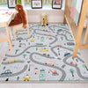 City Road Kids Play Mat, Car Road Nursery Rug, Traffic Activity Rug, Anti-Slip Toddler Rug, Washable Playroom Carpet with pillow case gift