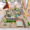 City Road Kids Play Mat, Car Road Nursery Rug, Traffic Activity Rug, Anti-Slip Toddler Rug, Washable Playroom Carpet with pillow case gift