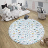 Round City Road Kids Play Mat|Car Road Nursery Rug|Traffic Activity Rug|Anti-Slip Toddler Rug|Washable Playroom Carpet with pillow case gift