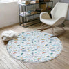 Round City Road Kids Play Mat|Car Road Nursery Rug|Traffic Activity Rug|Anti-Slip Toddler Rug|Washable Playroom Carpet with pillow case gift