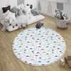 Play Mat for Kids - Round City Road Traffic Rug, Anti-Slip Toddler Nursery Carpet, Washable Playroom Rug with Pillowcase Gift