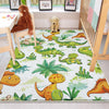 Round Dinosaurs Themed Nursery Room Rug, Washable Non-Slip Jurassic Rug Gift For Kids, Baby Room Gift, Kids Room Decor with pillow case gift
