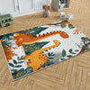 Round Dinosaurs Themed Nursery Room Rug, Washable Non-Slip Jurassic Rug Gift For Kids, Baby Room Gift, Kids Room Decor with pillow case gift