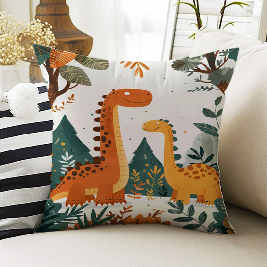 Kids Room Decor Cute Dinosaur Pillow Covers, Bold Nursery Cushion & Decorative Children Throw Pillowcases for Playroom