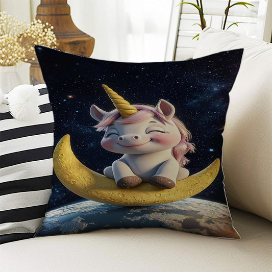 Kids Room Decor Cute Unicorn Hose Animal Pillow Covers, Bold Nursery Cushion & Decorative Children Throw Pillowcases for Playroom