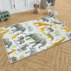Round Safari Giraffe Zebra Elephant Nursery Rug|Cute Animal Rug Gift For Kids|Baby Shower Rug|Baby Gift Nursery Decor with pillow case gift