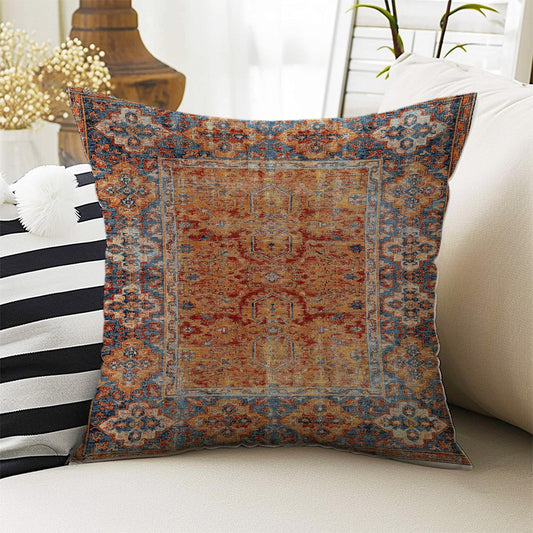 Rug Design Pillow Covers - Colorful Turkish Kilim Pattern Cushion Case, Tradional Print Throw Pillow, Vintage Style Accent Pillow Covers