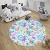 Round Safari Giraffe Zebra Elephant Nursery Rug|Cute Animal Rug Gift For Kids|Baby Shower Rug|Baby Gift Nursery Decor with pillow case gift