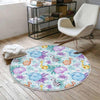Round Safari Giraffe Zebra Elephant Nursery Rug|Cute Animal Rug Gift For Kids|Baby Shower Rug|Baby Gift Nursery Decor with pillow case gift