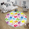 Round Colorful Hands Nursery Kids Room Rug, Cute Hands Rug Gift For Kids, Baby Kids Room Gift, Kids Room Decor with pillow case gift