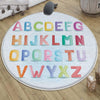 Round Alphabet Letters Nursery Kids Room Rug, Cute Educational Rug Gift For Kids, Baby Kids Room Gift, Kids Room Decor with pillow case gift