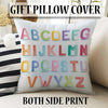 Round Alphabet Letters Nursery Kids Room Rug, Cute Educational Rug Gift For Kids, Baby Kids Room Gift, Kids Room Decor with pillow case gift