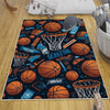 Round Basketball Balls Kids Play Room Rug, Cute Sport Rug Gift For Kid, Baby Kids Room Gift, Kids Room Decor with pillow case gift