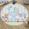Blue Bear and Lamb Nursery Room Rug, Cute Animal Rug Gift For Kid, Baby Shower Boy Kids Room Gift, , Kids Room Decor with pillow case gift