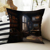 Dark Academia Pillow Cover, Gothic Rooms Cushion, Victorian Castle Decorative Throw Pillowcase, Moody Home Decor Accent
