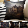 Dark Academia Pillow Cover, Gothic Rooms Cushion, Victorian Castle Decorative Throw Pillowcase, Moody Home Decor Accent