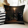 Dark Academia Pillow Cover, Gothic Cats Cushion, Victorian Black Cat Decorative Throw Pillowcase, Moody Home Decor Accent
