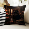 Dark Academia Pillow Cover, Gothic Cats Cushion, Victorian Black Cat Decorative Throw Pillowcase, Moody Home Decor Accent