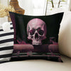 Dark Academia Pillow Cover, Gothic Skull Cushion, Goth Pink Roses Decorative Throw Pillowcase, Moody Home Decor Accent