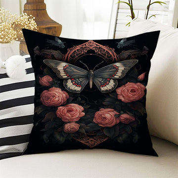 Dark Academia Pillow Cover, Gothic Mooth Cushion, Goth Decorative Throw Pillowcase, Moody Home Decor Accent