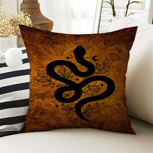 Dark Academia Pillow Cover, Gothic Snake Cushion, Goth Decorative Throw Pillowcase, Moody Home Decor Accent