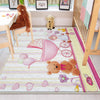 Round Pink Bear Lamb Nursery Room Rug, Cute Animal Rug Gift For Kid, Baby Shower Girl Kids Room Gift, Kids Room Decor with pillow case gift