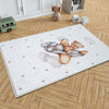 Bear Pilot Planet Kids Nursery Room Rug, Cute Animal Playroom Rug Gift For Kid, Kids Room Gift, Baby Kids Room Decor with pillow case gift