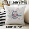 Round Bunny Pilot Plane Nursery Room Rug, Cute Rabit Playroom Rug Gift For Kid, Kids Room Gift, Baby Kids Room Decor with pillow case gift